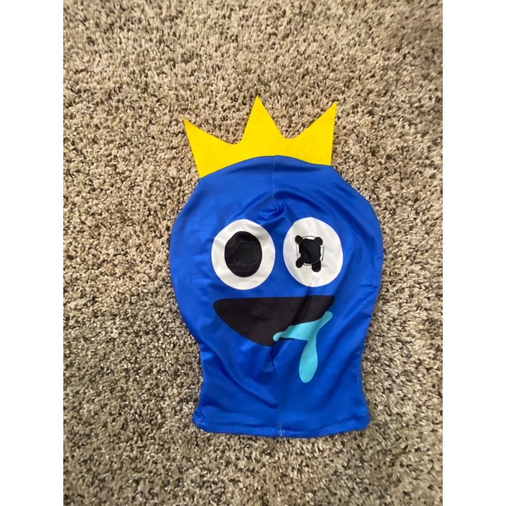 Blue Rainbow Friends Mask Roblox Game Costume Cosplay Hood Blue Crown